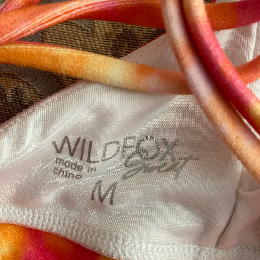 Wildfox Pink and Orange Tie-Dye Sports Bra top - Picture 3 of 5